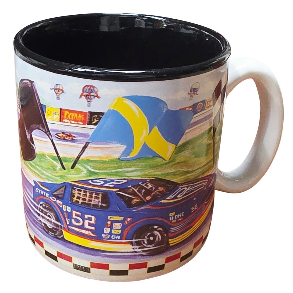 Burton & Burton Racing Car Ceramic Coffee Mug State Farm Speedway NASCAR Style‎